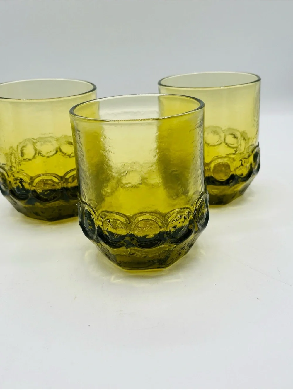 Vintage-Style Olive Green Texture Tiffin Franciscan Madeira tumblers set of 3